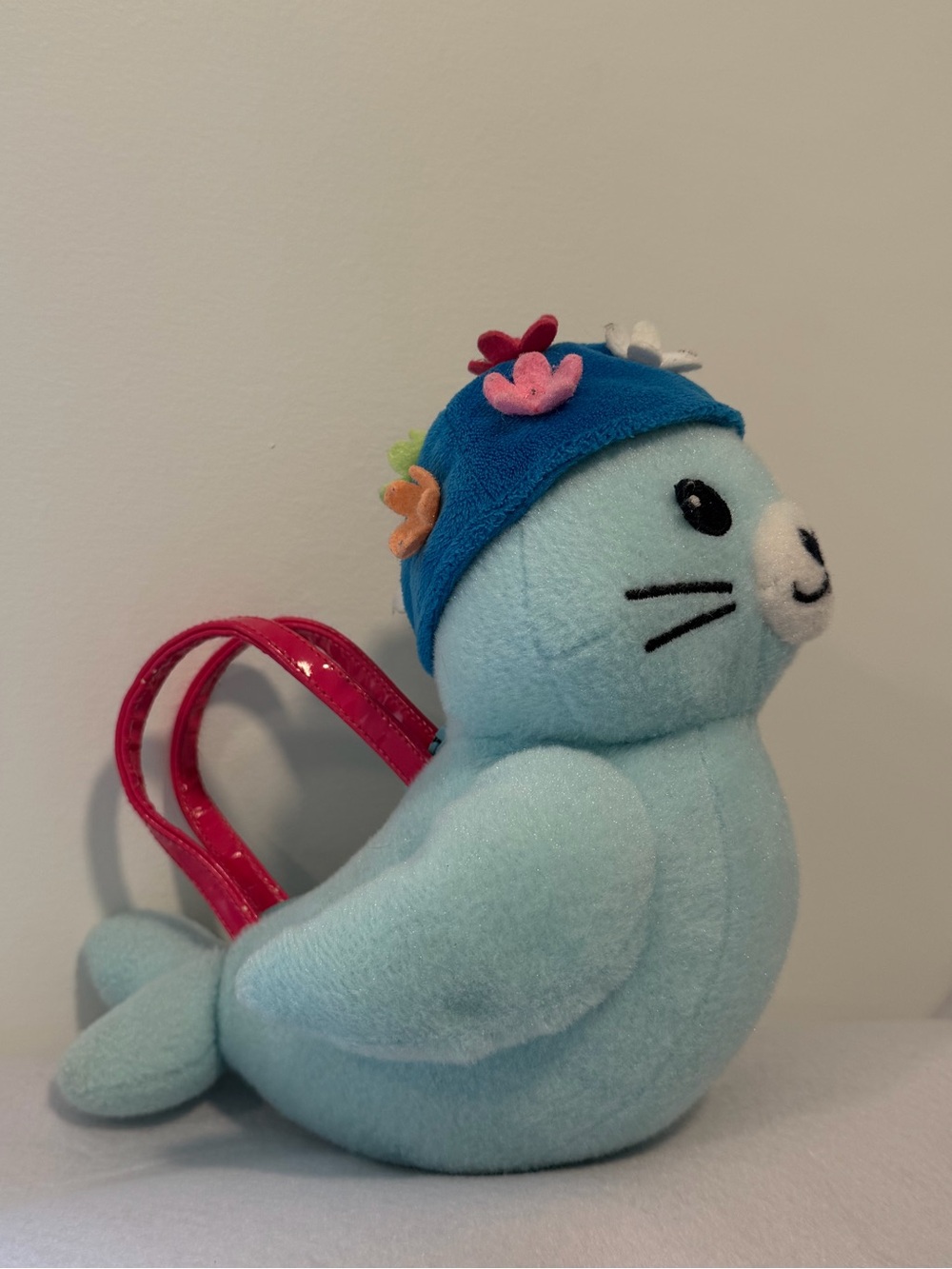 Gymboree Retired Swimming Seal Plush Purse Blue Floral Swim Cap Pink Straps Rare